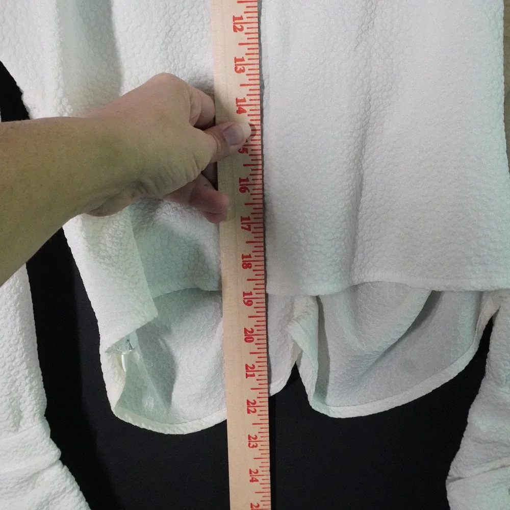 ASTR The Label‎ Ruched Blouse Puff Long Sleeve Textured White Top XL
